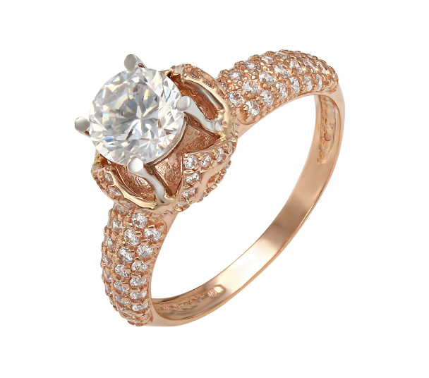 Кольцо в белом золоте с бриллиантами. Артикул 740057В - Фото  1
