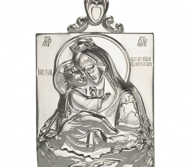 Серебряная ладанка "Почаевская икона Божией Матери". Артикул 100615С  - Фото 1