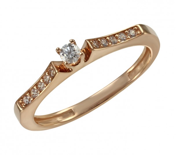 Золотое кольцо "Свидание любви" с фианитами. Артикул 380395  размер 16 - Фото 1
