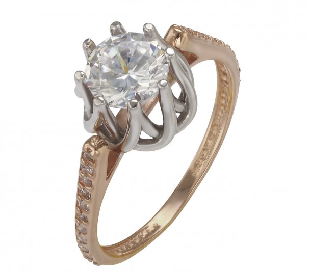Золотое кольцо с фианитом. Артикул 330967  размер 16.5 - Фото 1