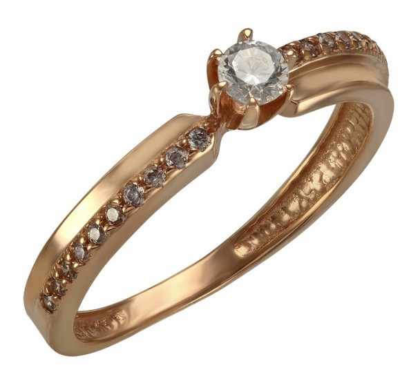 Золотое кольцо "Свидание любви" с фианитами. Артикул 380376  размер 18 - Фото 1