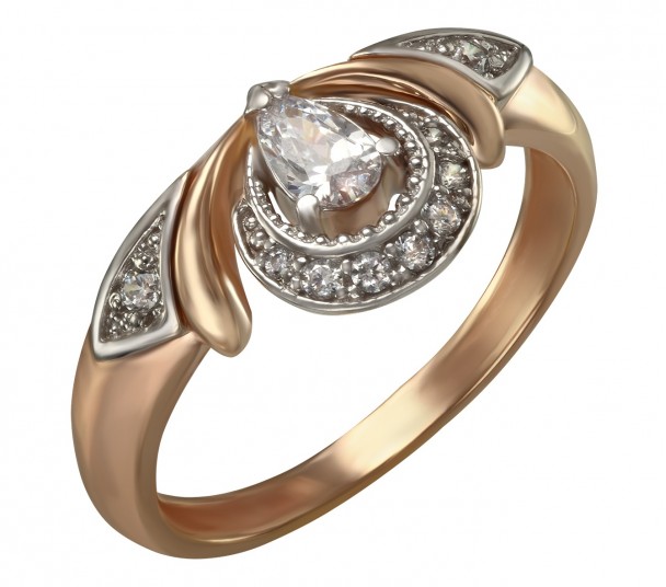Золотое кольцо с фианитами. Артикул 350011  размер 17 - Фото 1