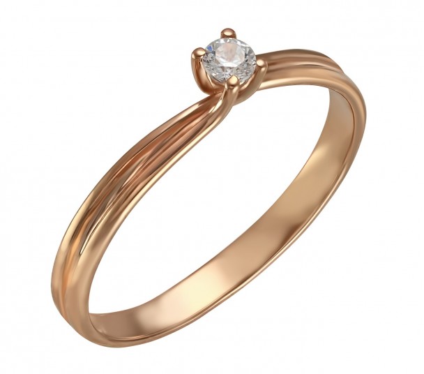 Золотое кольцо с фианитом. Артикул 380382  размер 16 - Фото 1