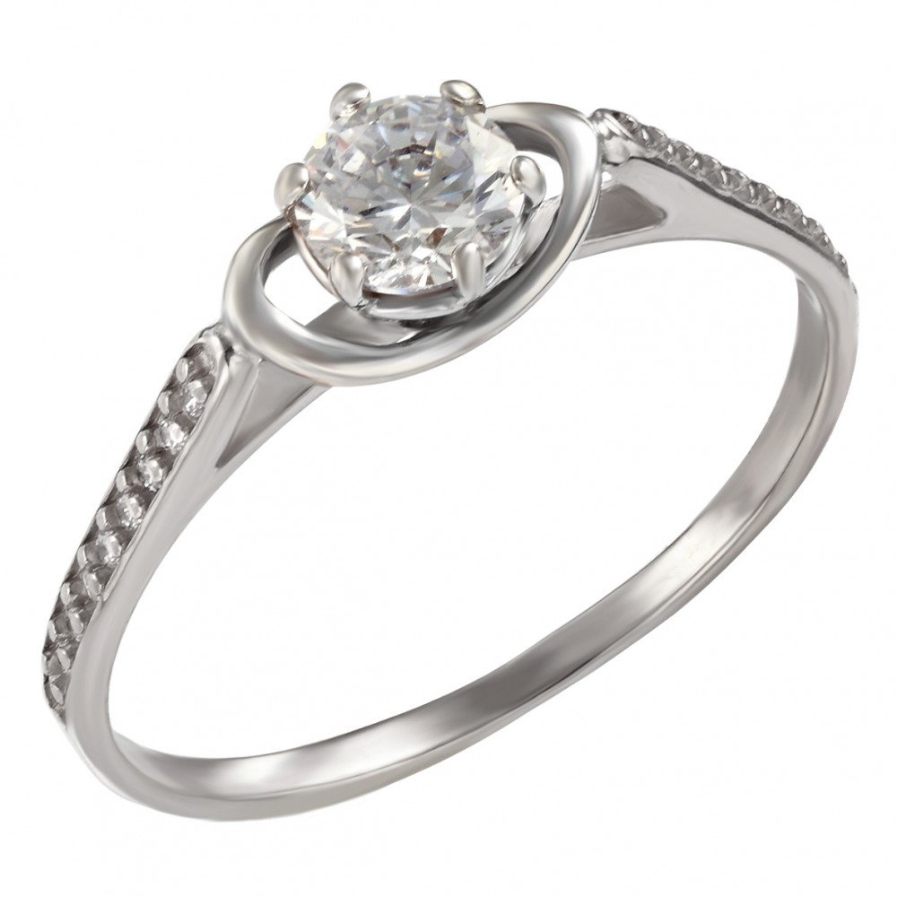 Серебряное кольцо с фианитами. Артикул 330975С  размер 19 - Фото 2