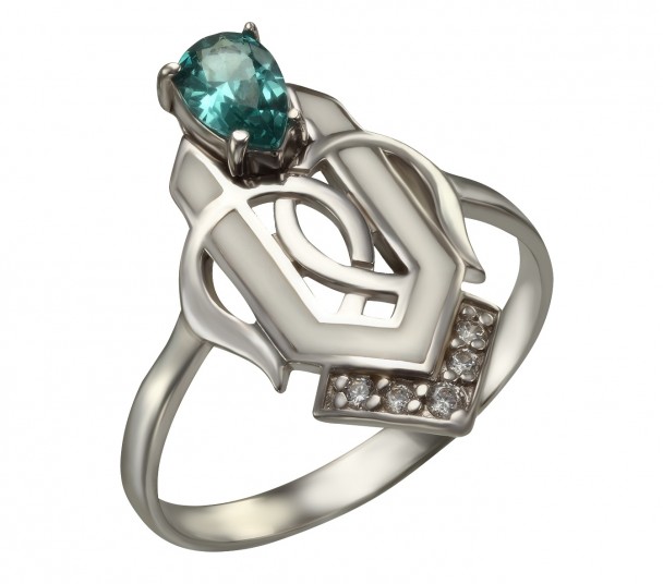 Серебряное кольцо с эмалью. Артикул 300336А - Фото  1