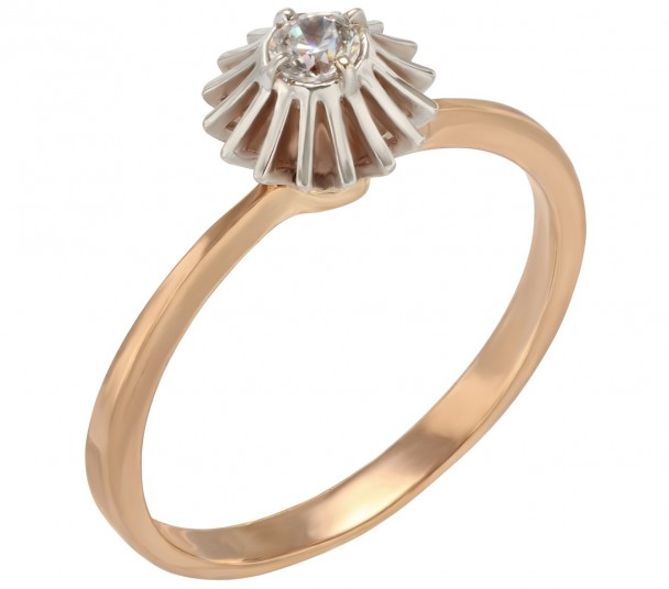 Золотое кольцо с фианитом. Артикул 330997  размер 17.5 - Фото 1