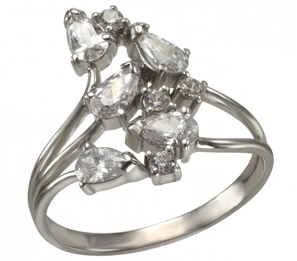 Серебряное кольцо с фианитами. Артикул 380415С  размер 16 - Фото 1