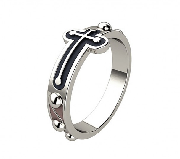 Серебряное кольцо с эмалью. Артикул 300336А  размер 17 - Фото 1