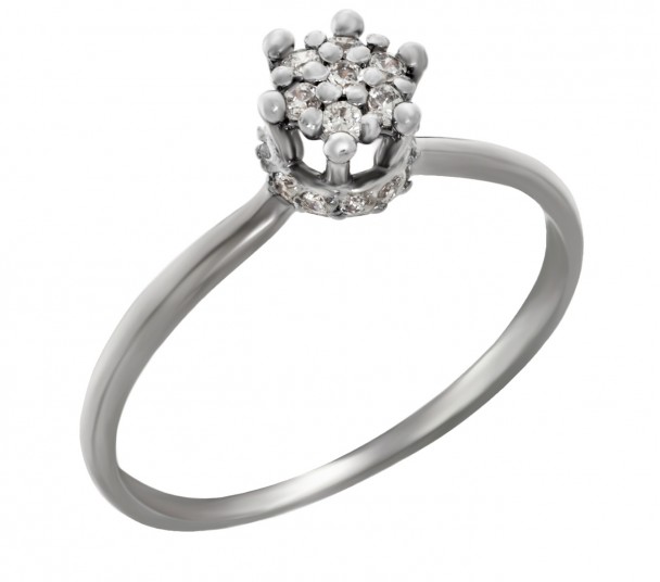 Серебряное кольцо с фианитом. Артикул 320610С - Фото  1