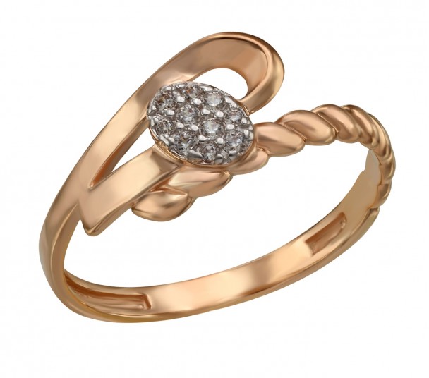 Золотое кольцо с фианитами. Артикул 380418  размер 17 - Фото 1