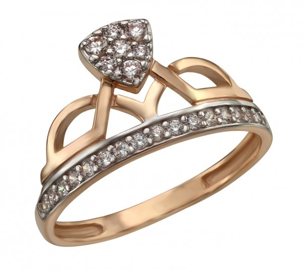 Золотое кольцо "Элегантность" с фианитами. Артикул 380427  размер 16.5 - Фото 1