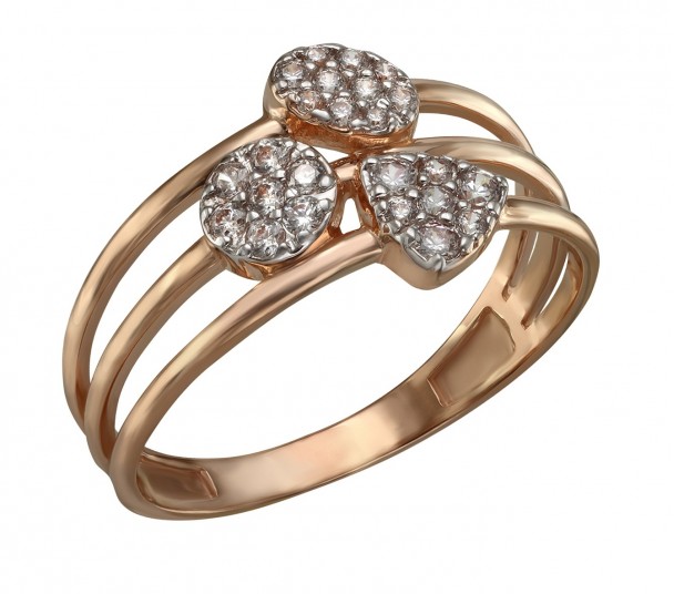 Золотое кольцо "Элегантность" с фианитами. Артикул 380431  размер 17 - Фото 1