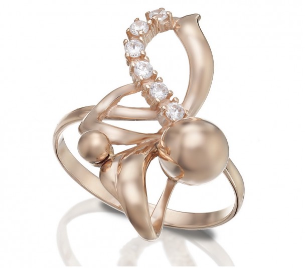 Золотое кольцо с фианитами. Артикул 330930  размер 16.5 - Фото 1