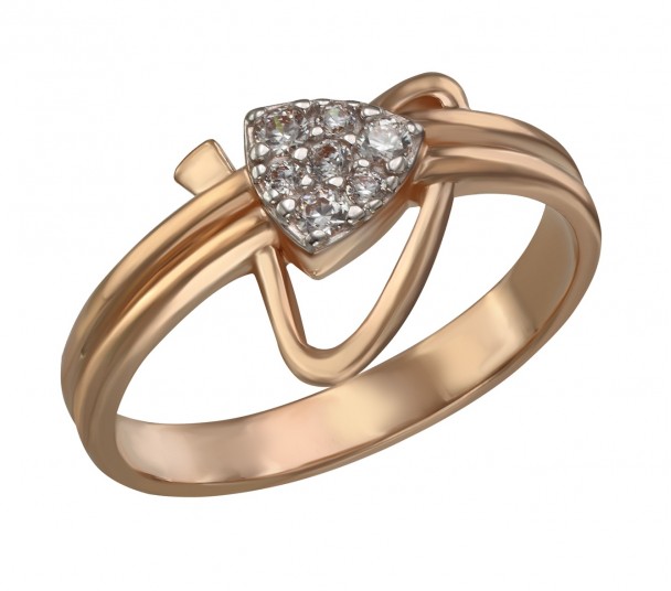 Золотое кольцо "Элегантность" с фианитами. Артикул 380426  размер 18.5 - Фото 1