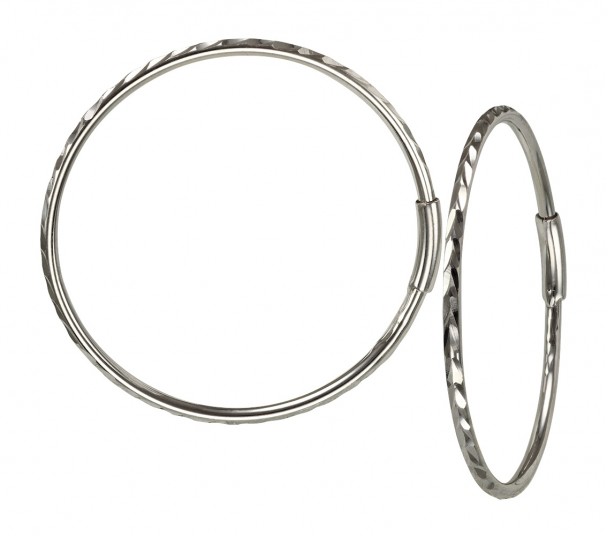 Серебряные серьги-кольца. Артикул 460062С  - Фото 1