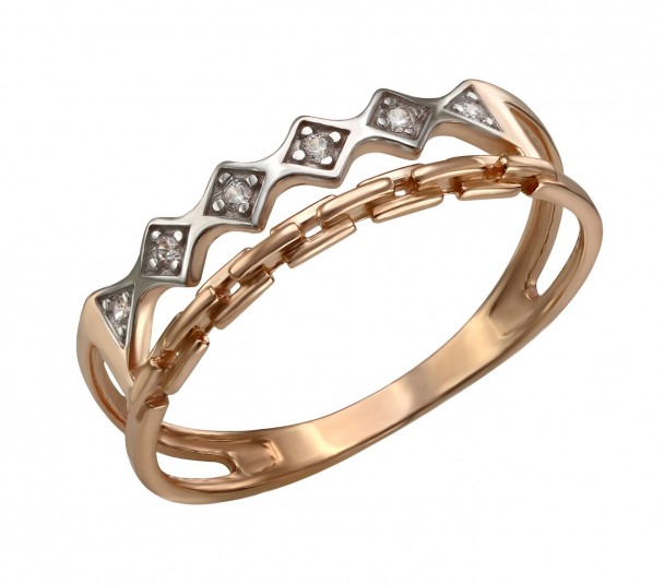 Золотое кольцо с бриллиантами. Артикул 750630 - Фото  1