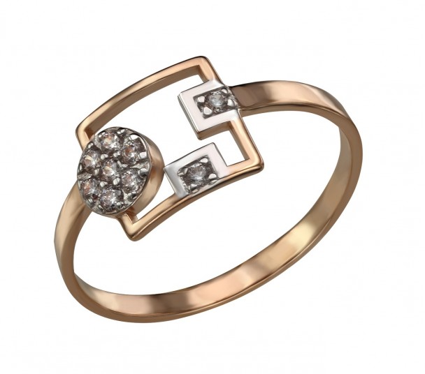 Золотое кольцо "Элегантность" с фианитами. Артикул 380435  размер 16 - Фото 1