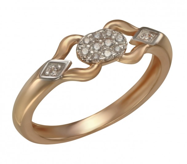 Золотое кольцо с фианитами. Артикул 380416  размер 16.5 - Фото 1