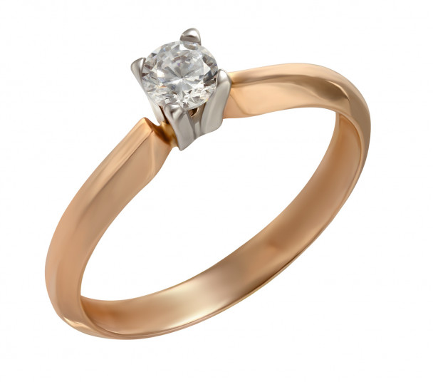 Золотое кольцо с фианитом. Артикул 330086  размер 17.5 - Фото 1