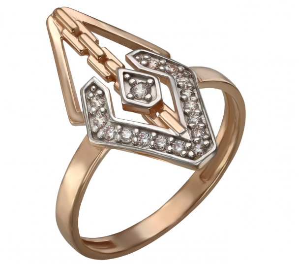 Золотое кольцо с фианитами. Артикул 380445  размер 16 - Фото 1