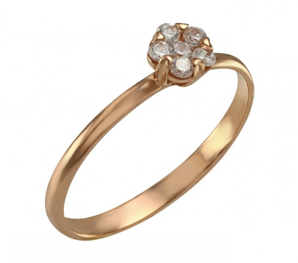 Золотое кольцо с голубым топазом и фианитами. Артикул 371765 - Фото  1