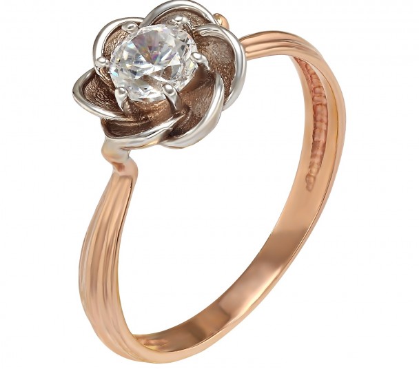 Золотое кольцо с фианитом. Артикул 330970  размер 17.5 - Фото 1