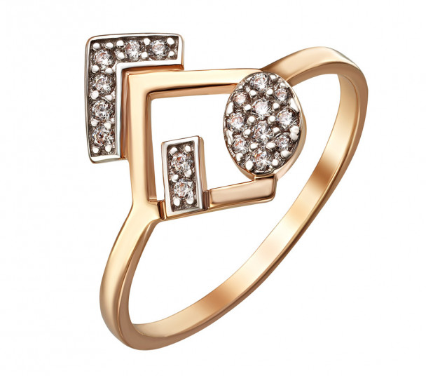 Золотое кольцо "Элегантность" с фианитами. Артикул 380464  размер 17 - Фото 1