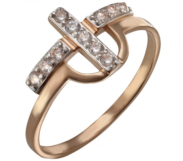 Золотое кольцо с фианитами. Артикул 380466  размер 16.5 - Фото 1