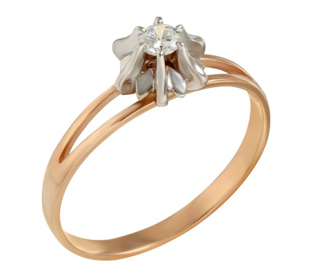 Золотое кольцо с фианитами. Артикул 380381 - Фото  1