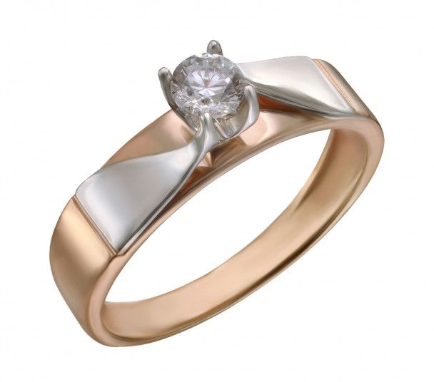 Золотое кольцо с фианитом. Артикул 350060  размер 18.5 - Фото 1