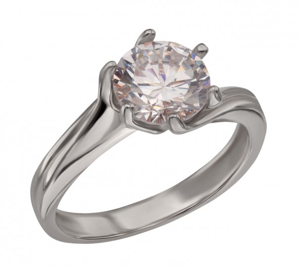 Серебряное кольцо с фианитом. Артикул 320895С  размер 18.5 - Фото 1