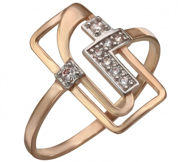 Золотое кольцо "Элегантность" с фианитами. Артикул 380479  размер 16 - Фото 1