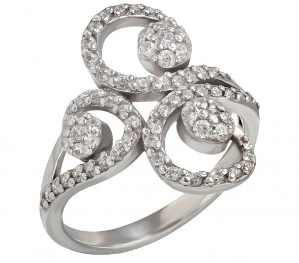 Серебряное кольцо с фианитами. Артикул 380060С  размер 16.5 - Фото 1