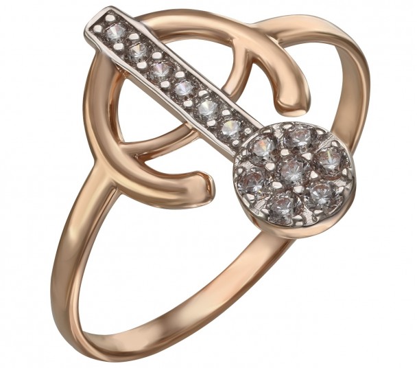 Золотое кольцо "Элегантность" с фианитами. Артикул 380477  размер 16 - Фото 1
