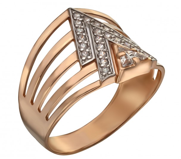 Золотое кольцо с фианитами . Артикул 380475  размер 17 - Фото 1