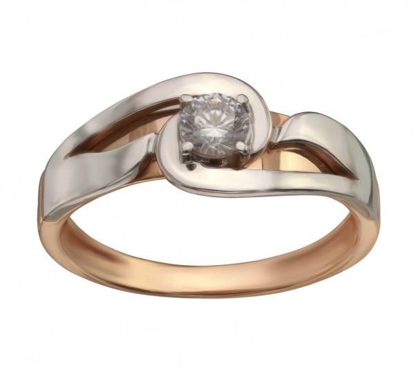 Золотое кольцо с фианитом. Артикул 350063  размер 19 - Фото 1