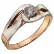Золотое кольцо с фианитом. Артикул 350063  размер 19 - Фото 2
