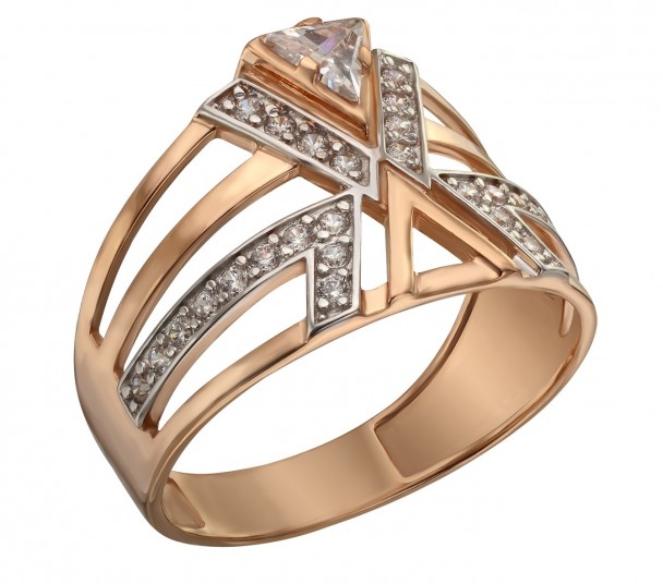 Золотое кольцо с фианитами. Артикул 380473  размер 17.5 - Фото 1