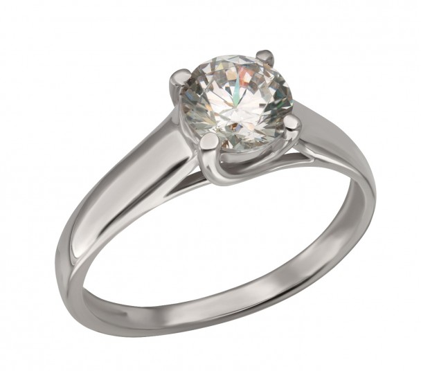 Серебряное кольцо с фианитом. Артикул 320598С  размер 18.5 - Фото 1