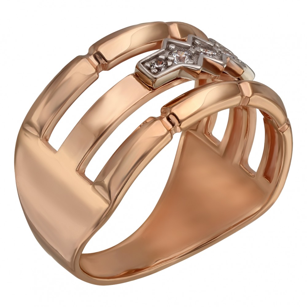 Золотое кольцо с фианитами. Артикул 350064  размер 19.5 - Фото 2