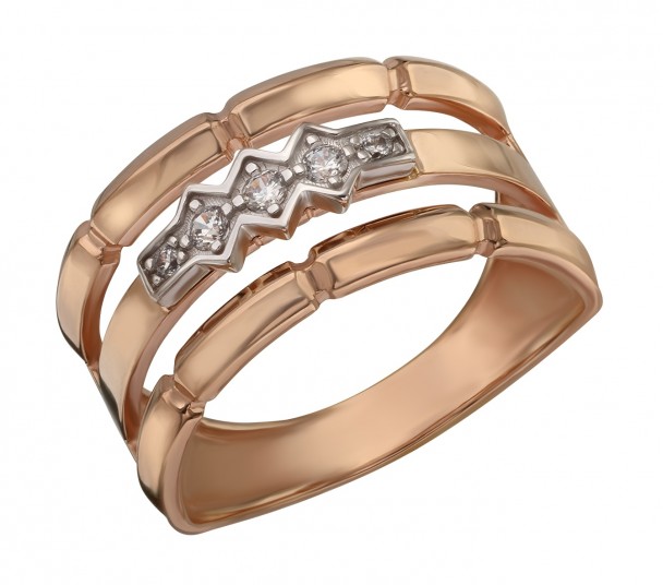Золотое кольцо с фианитами. Артикул 350064  размер 19.5 - Фото 1