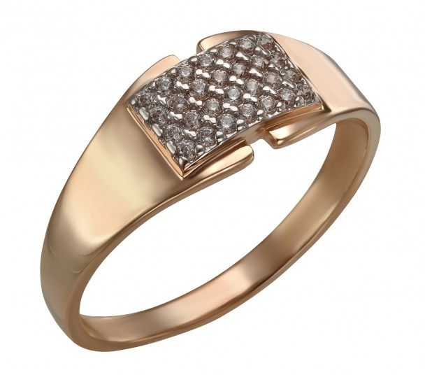 Золотое кольцо с фианитами. Артикул 380519 - Фото  1