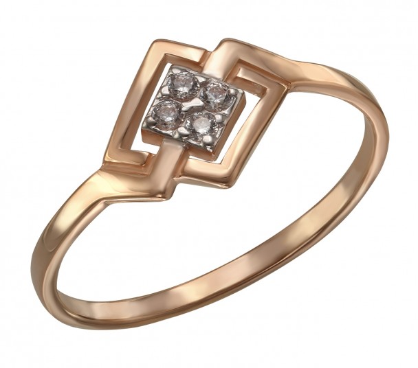 Золотое кольцо "Элегантность" с фианитами. Артикул 380478  размер 16 - Фото 1