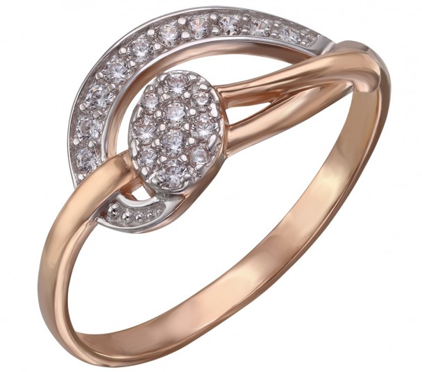 Золотое кольцо "Элегантность" с фианитами. Артикул 380436  размер 17 - Фото 1