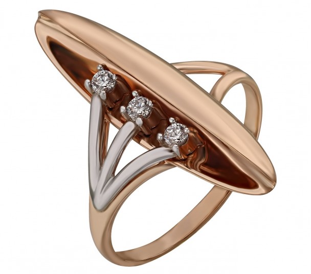 Золотое кольцо с фианитами. Артикул 350074  размер 18.5 - Фото 1
