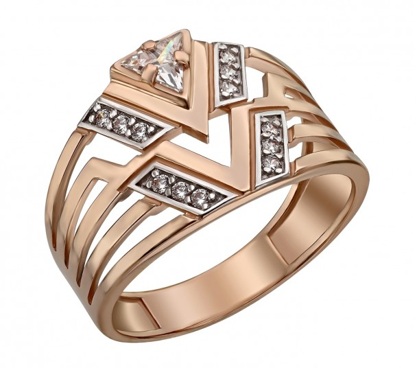 Золотое кольцо с фианитами. Артикул 380487  размер 17.5 - Фото 1