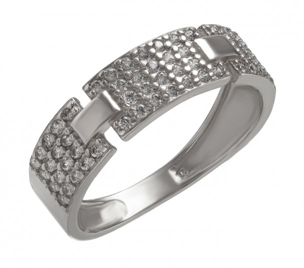 Серебряное кольцо с фианитами. Артикул 380358С - Фото  1