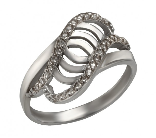 Серебряное кольцо с фианитами. Артикул 320767С - Фото  1