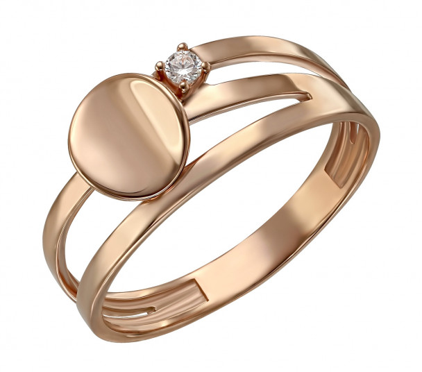 Золотое кольцо с фианитами. Артикул 380486 - Фото  1
