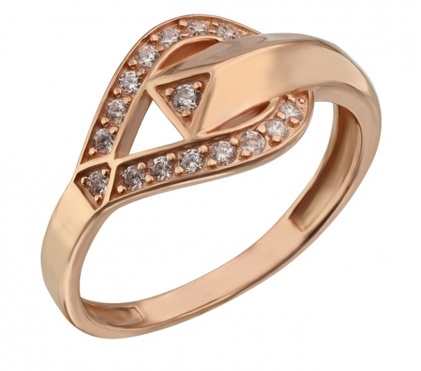 Золотое кольцо "Элегантность" с фианитами. Артикул 380501  размер 17 - Фото 1